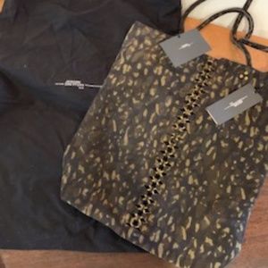 NWT Jerome Dreyfuss Tote in Leopard Khaki